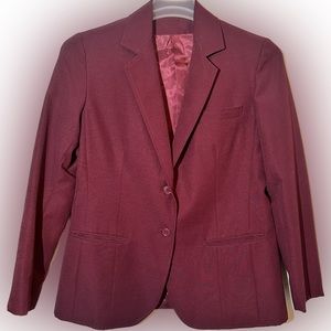 💥Vintage Contemporary Corner Burgundy Blazer Jacket 2 Button Front Juniors 11